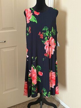 Anne Klein, Size XL, Dark Navy blue floral dress